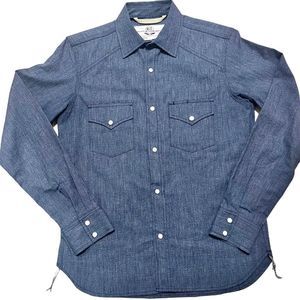 RGT Rogue Territory Long Sleeve Shirt Indigo Western Denim Sz S
